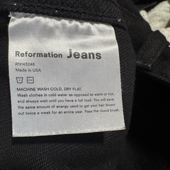 Reformation Women’s Straight Black Pants Sz 26 - Picture 9 of 10